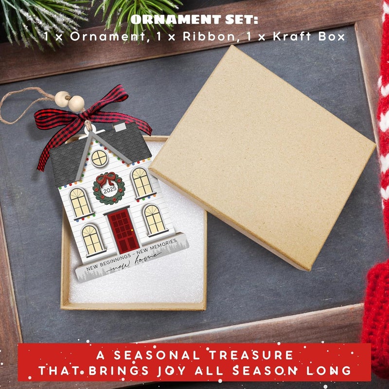 SUCHAGIFT House Warming Gifts New Home - New Home Ornament 2025 - Housewarming Gifts for First House, Housewarming Gift Ideas for Couple - Home Ornaments for Newhouse Owners, Women - Wood Ornament - Image 3